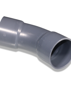 Bend 45deg PVC 75mm 2x stick-on sleeve PN10